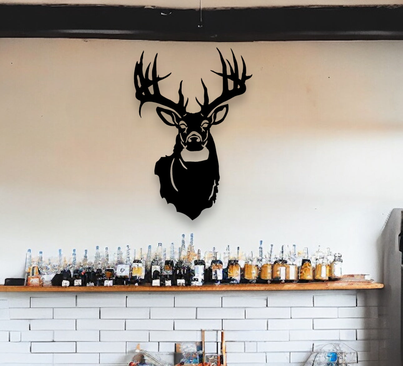 Deer Head Metal Sign