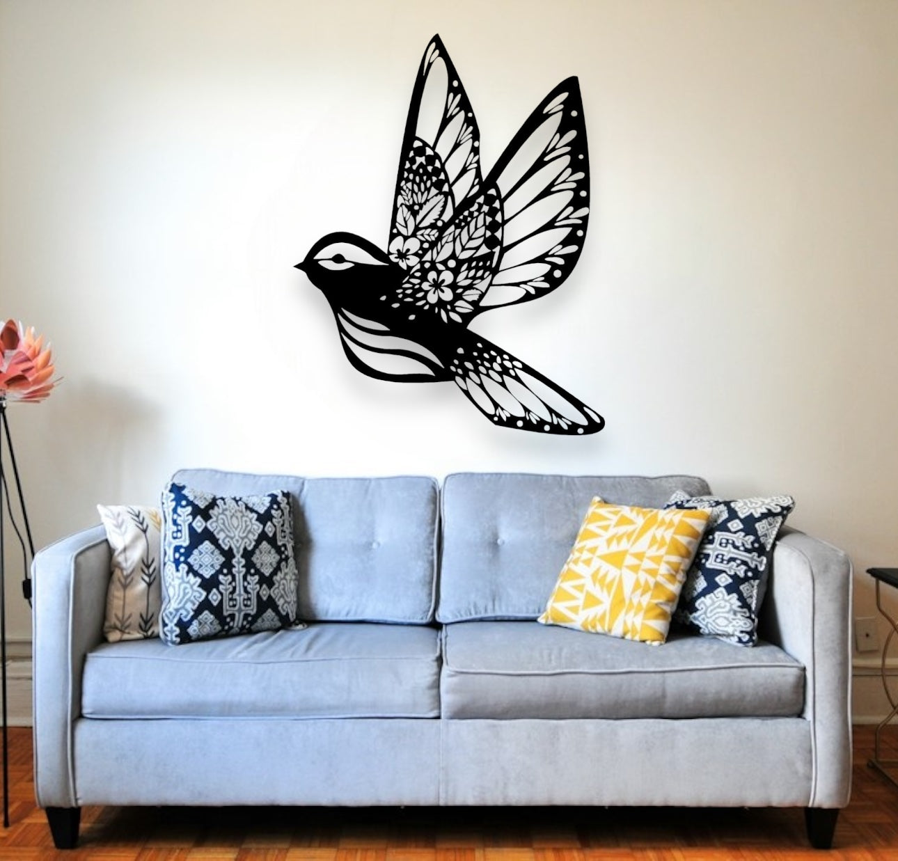 Floral Flying Bird Sign