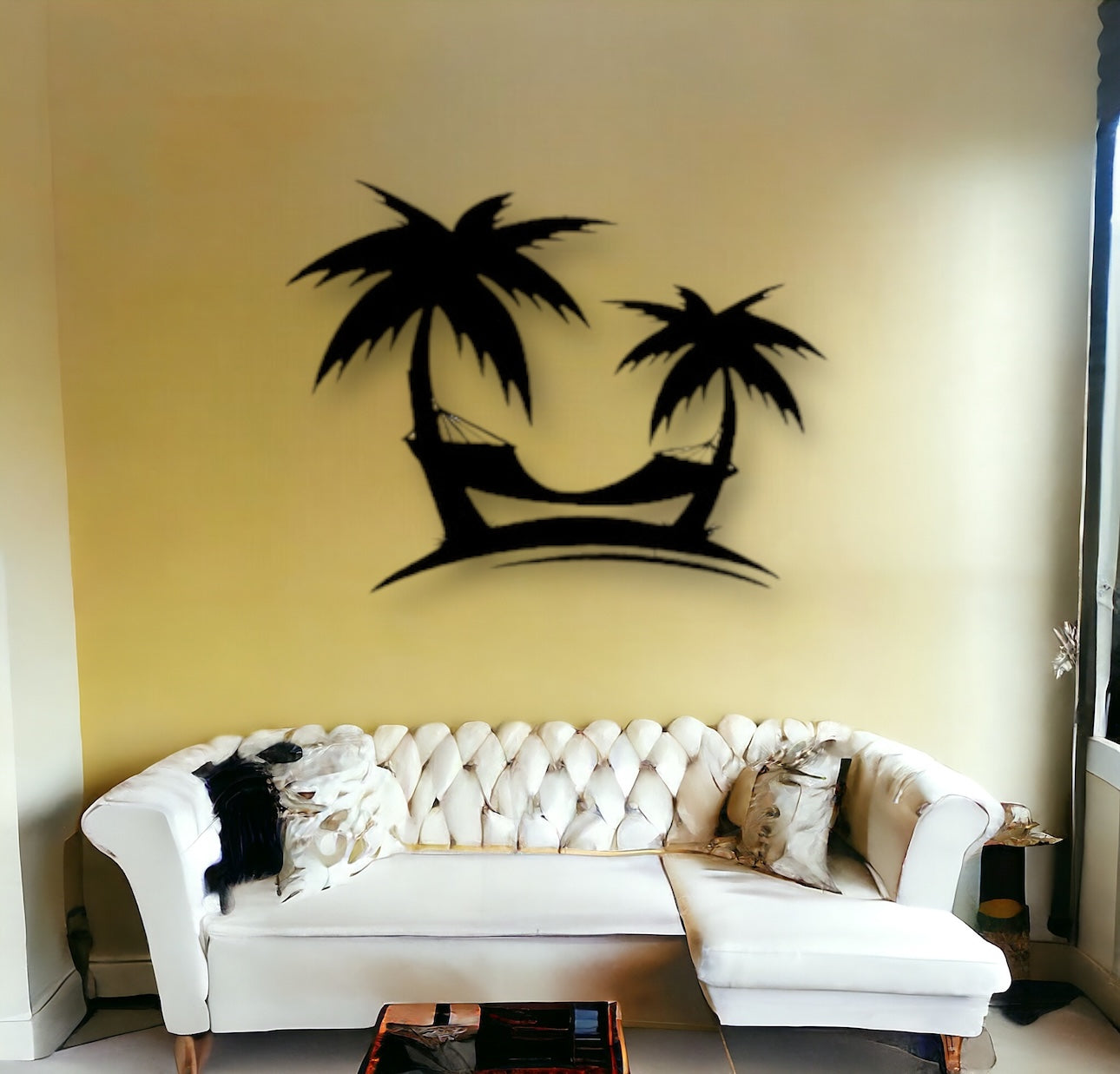 Palm Tree Hammock Metal Sign
