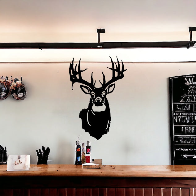 Deer Head Metal Sign