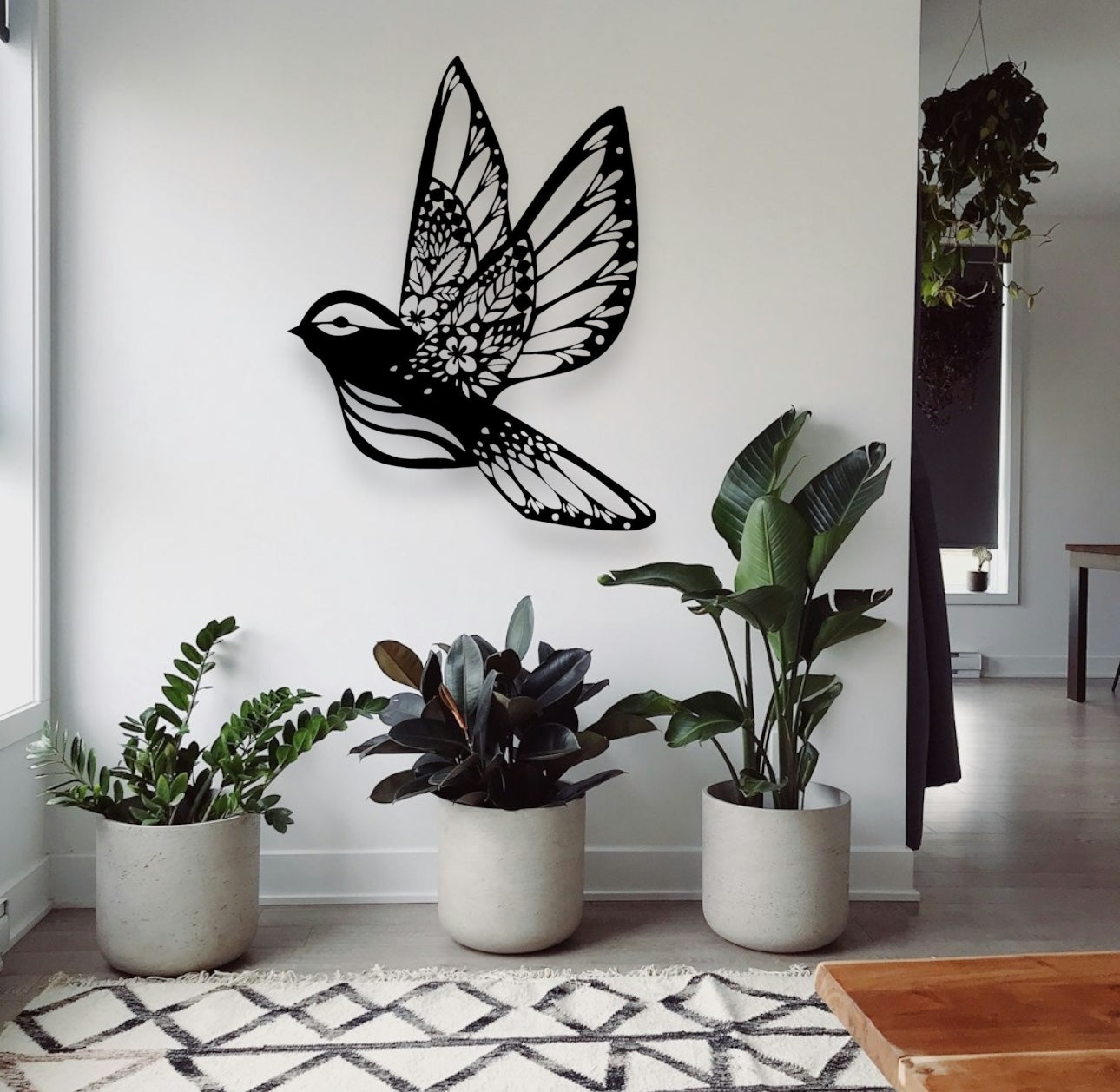 Floral Flying Bird Sign