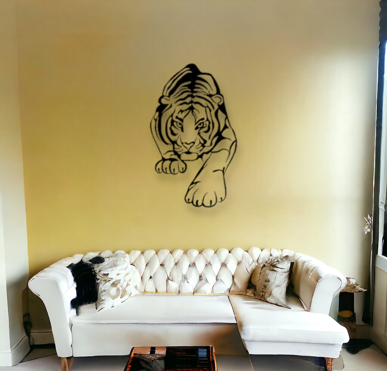 Hunting Tiger Metal Sign