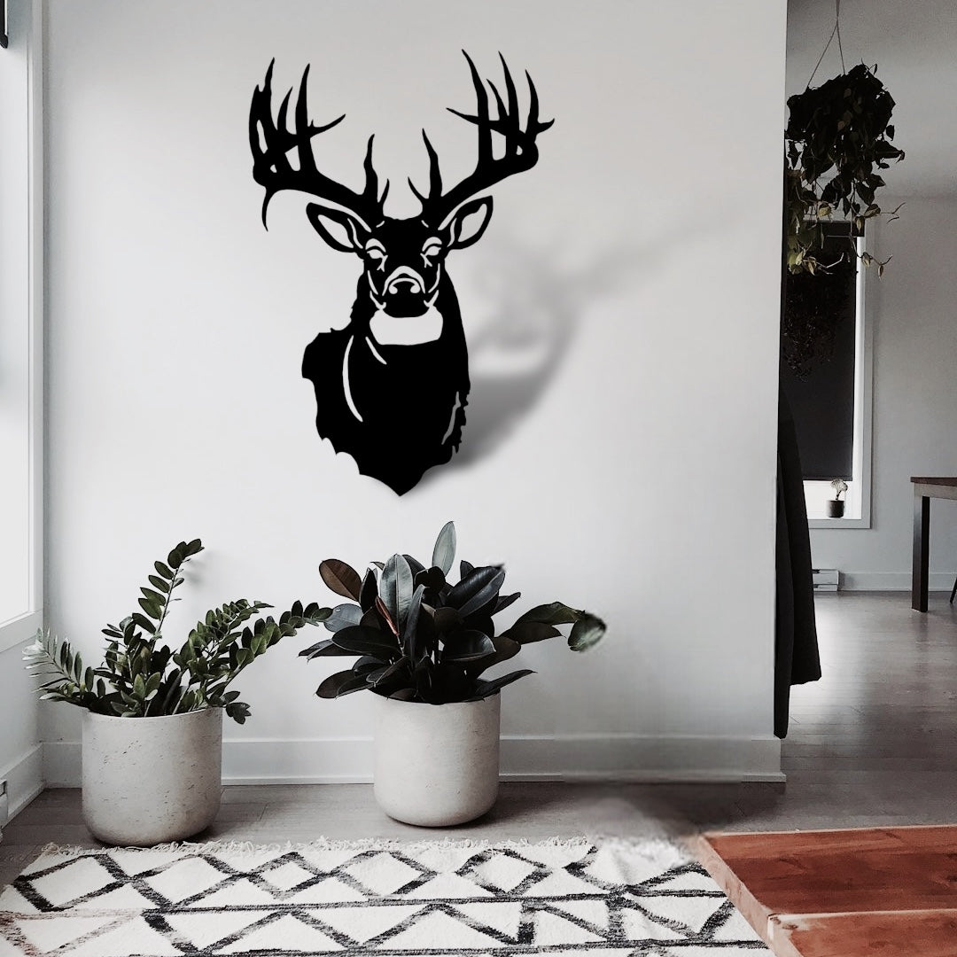 Deer Head Metal Sign