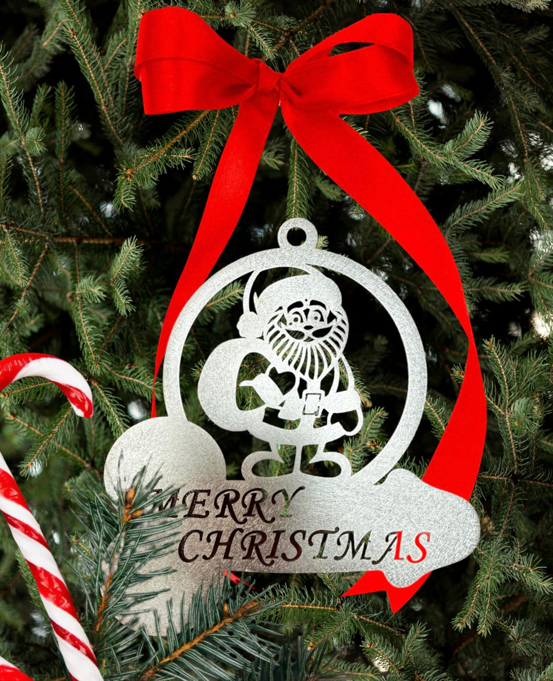Merry Christmas Santa Penis Metal Ornament