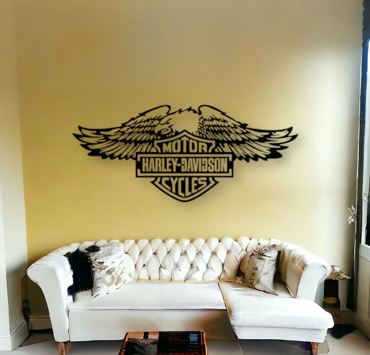 Harley Davidson Logo With Eagle Metal Sign