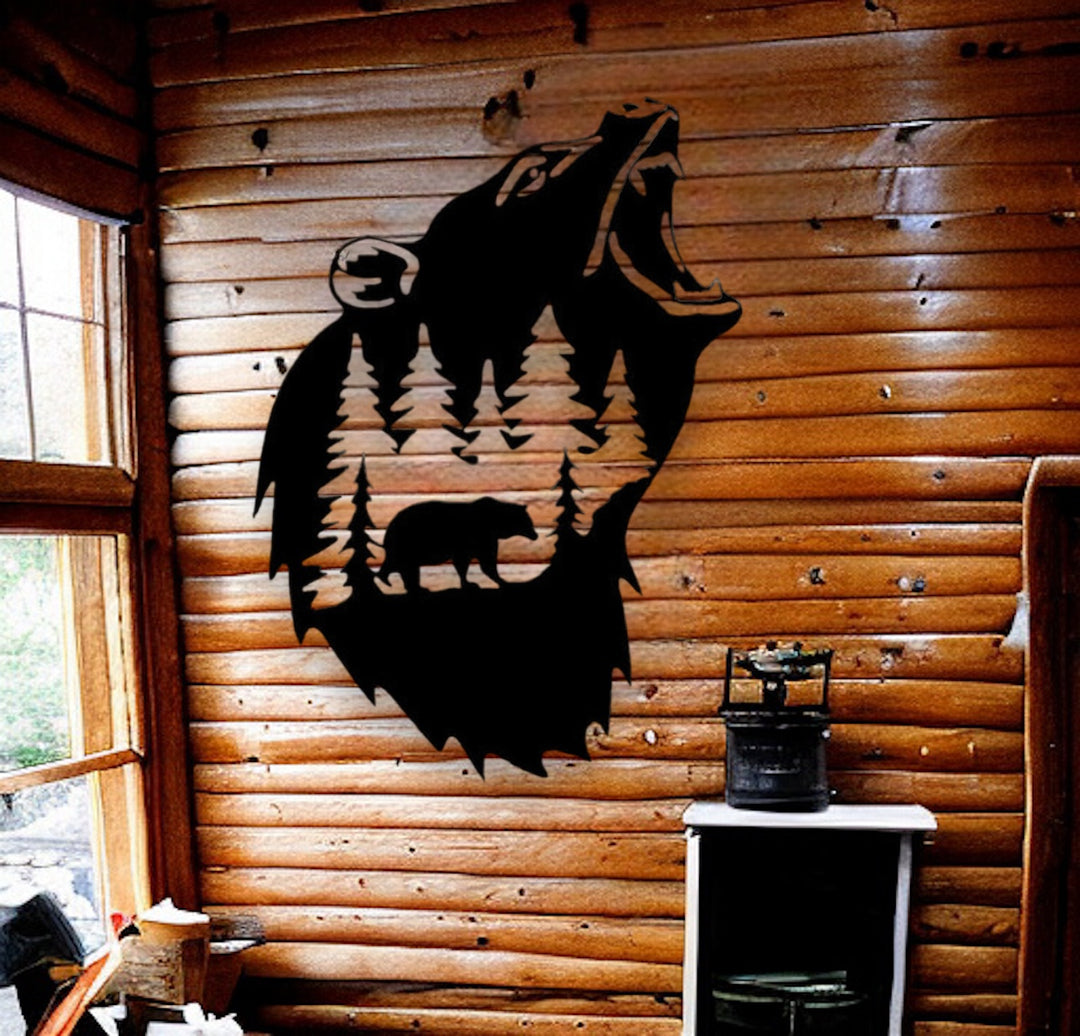 Bear Head Silhouette Sign