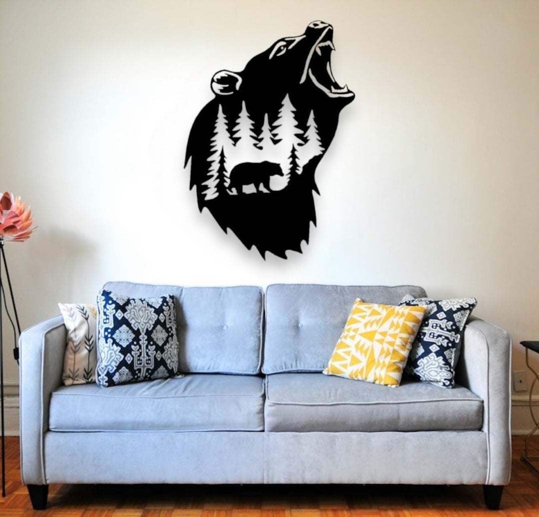 Bear Head Silhouette Sign