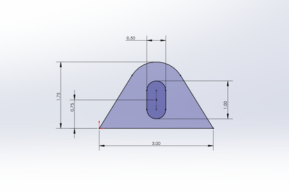 1-3/4"x3" Flat Bottom Tab