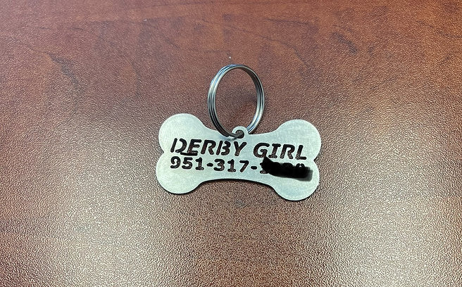 Derby girl Dog Bone Tag